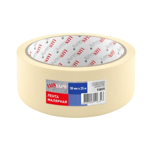 Лента малярная Luxtape 73825, жёлтая, 38 мм х 25 м, тов-227095 купить за 156 руб. в Новосибирске