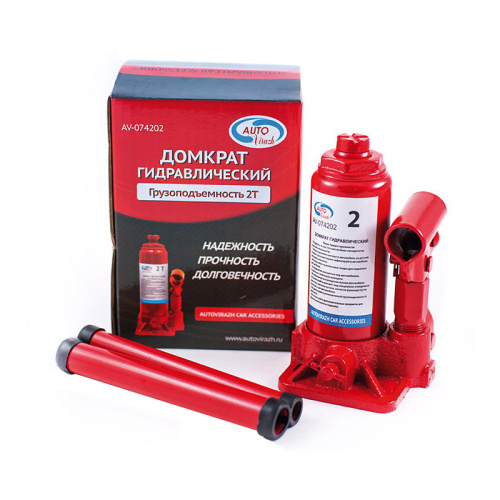 Домкрат бутылочный нагрузка до 2 т, тов-163424 купить за 2&nbsp;211 руб. в Новосибирске