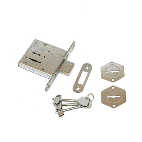 Замок врезной ЗВ8-4С (3кл) сувальдный ключ, прямоуг. ригель, хром, тов-008106 купить за 748 руб. в Новосибирске