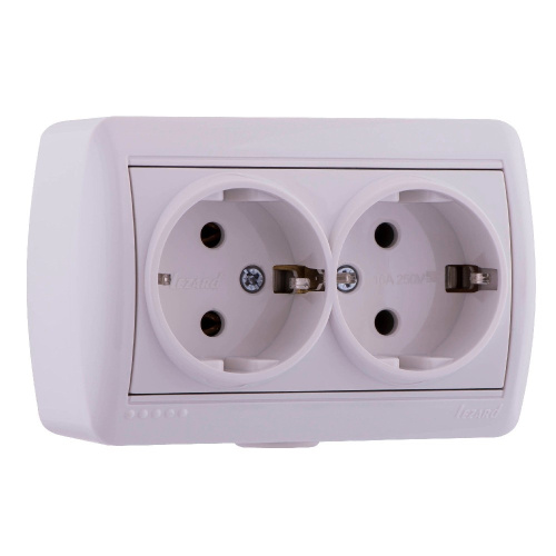 710-0200-127 NATA Розетка двойная с/з керамика белый купить за 426 руб. в Новосибирске