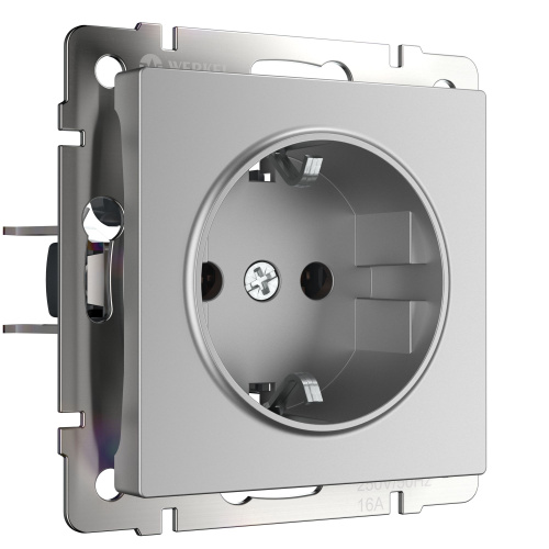 Розетка с заземлением (серебряный) / WL06-SKG-01-IP20 / W1171006, WERKEL купить за 0 руб. в Новосибирске