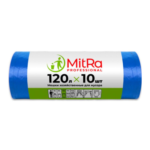 Мешки для мусора ПВД 120л 25мкм 10шт/рул синие 70х110см Акос, 1550624 купить за 158 руб. в Новосибирске