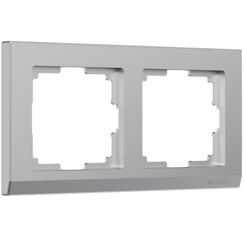 Рамка Stark на 2 поста (серебряный) / WL04-Frame-02-silver / W0021806, WERKEL купить за 376 руб. в Новосибирске