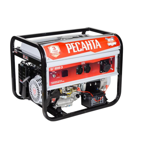 Электрогенератор БГ 8000 Э Ресанта, электростартер, 7000Вт, 3 года гарантии, 64/1/48 купить за 59 790 руб. в Новосибирске
