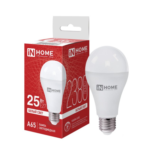 Лампа светодиодная LED-A65-VC 25Вт 230В Е27 4000К 2250Лм IN HOME купить за 158 руб. в Новосибирске