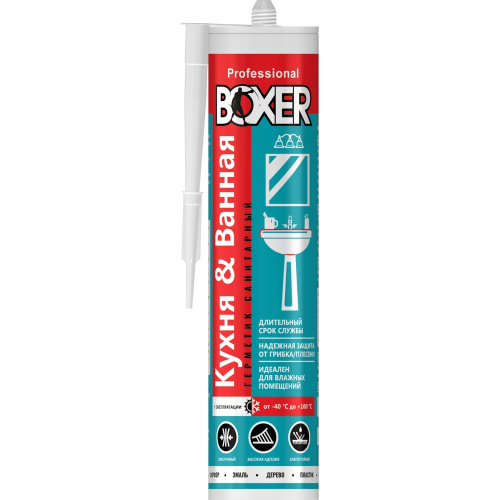 Герметик силиконовый санитарный, бесцветный, Boxer S, 260ml (1КОР-24ШТ), Н1617/23 купить за 0 руб. в Новосибирске