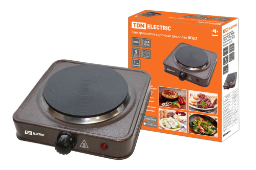 TDM Электроплита одноконф. ЭПД1 230В, 1 кВт, диск, коричневая, SQ2504-0013 купить за 0 руб. в Новосибирске