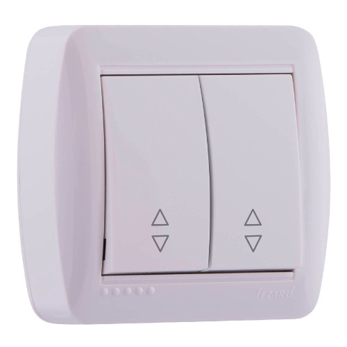 711-0200-106 DEMET Выключатель двойной LEZARD (ПРОХОДНОЙ) белый  купить за 262 руб. в Новосибирске