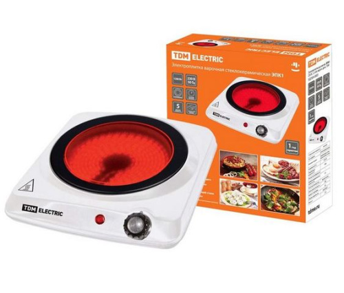 TDM Электроплитка одноконф. ЭПК1 230 В, 1,2 кВт, керамический диск, SQ2504-0005 купить за 3&nbsp;815 руб. в Новосибирске