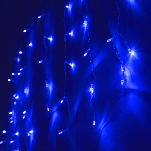 Гирлянда светодиодная "Бахрома" IC-120B, 3.0*0.7м, 120 LED, синий, IP20,  прозрачный шнур 1,5м, Funray, 2594 купить за 574 руб. в Новосибирске