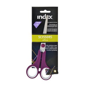 ГЖА148 Ножницы 175мм INDEX пластик. ручки с резиновыми вставками, ассорти, арт. ISC402, ГЖА148 купить за 0 руб. в Новосибирске