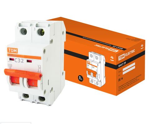 Автоматический выключатель ВА47-29 2Р 32А 4,5кА х-ка С TDM (SQ0206-0096) купить за 441 руб. в Новосибирске