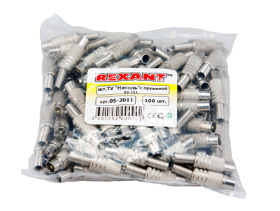 РАЗЪЁМ  штекер TV "Никель" c пружиной (03-151)  REXANT купить за 46 руб. в Новосибирске