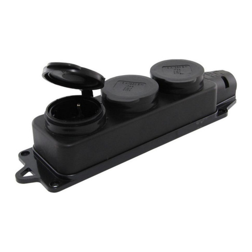 106-0400-0101/101 Розетка наружной уст., 3-аяс заглушками 2Р+РЕ 1-16А(220-240V) купить за 517 руб. в Новосибирске