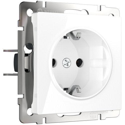 Розетка с заземлением (белая) / WL01-SKG-01-IP20 / W1171001, WERKEL купить за 417 руб. в Новосибирске