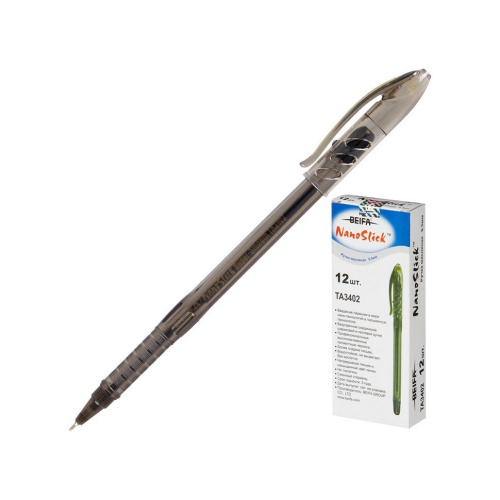 Ручка шар. 0.5, BEIFA, NanoSlick, ц/ч чёрный, масляные чернила, корп. прозрачный, арт. TA3402-BK,  ГЛБ502 купить за 0 руб. в Новосибирске