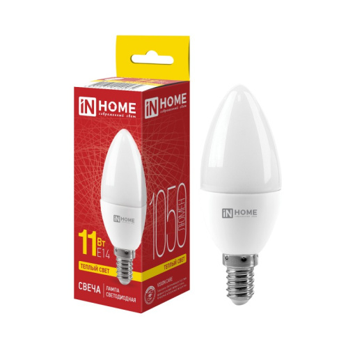 Лампа светодиодная LED-СВЕЧА-VC 11Вт 230В Е14 3000К 820Лм IN HOME купить за 94 руб. в Новосибирске