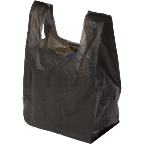 Пакет -майка усиленный ПНД, 40+18x70, черный, 30 мкм, 50 шт/уп, 1031075 купить за 10 руб. в Новосибирске