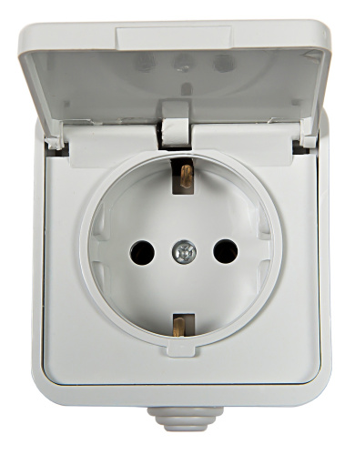 Розетка 1ая с з/к с крышкой AQUA  белая п/герм 3112, IN HOME купить за 139 руб. в Новосибирске