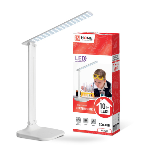 Светильник настольный светодиодный ССО-02Б 10Вт сенсор-диммер адаптер белый IN HOME купить за 1&nbsp;517 руб. в Новосибирске