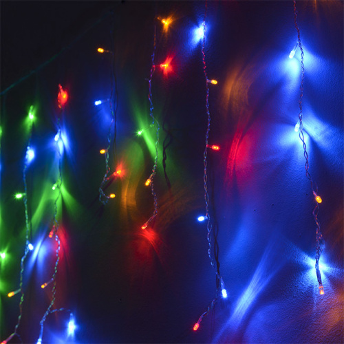 Гирлянда светодиодная "Бахрома" IC-120M, 3.0*0.7м, 120 светодиодов, IP20, 220В, мультицвет (13011) купить за 685 руб. в Новосибирске