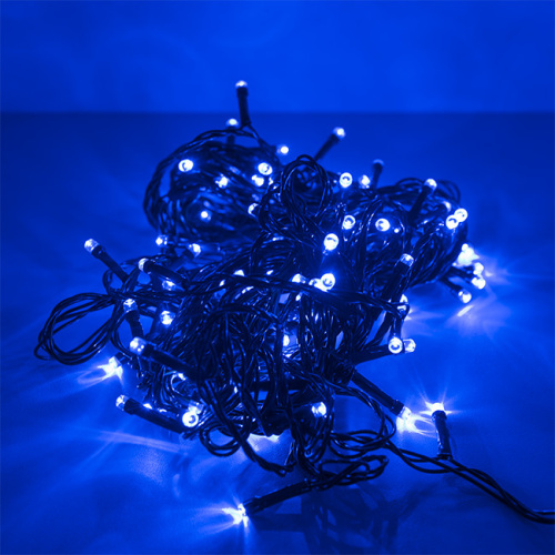 Гирлянда светодиодная "Рисовая" RL-110B, 10M, 100 LED, синий, черный шнур (2578) купить за 0 руб. в Новосибирске