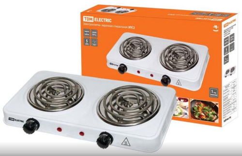 TDM Электроплита двухконфорочная ЭПС2 230В, 2х1 кВт, спираль, белая, SQ2504-0002 купить за 0 руб. в Новосибирске
