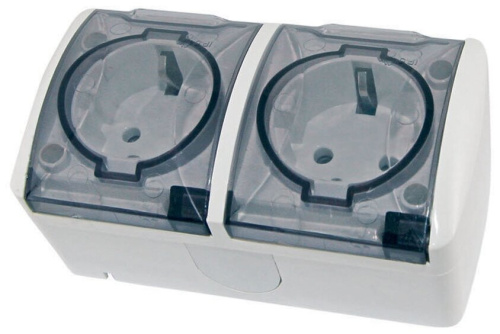 Розетка двойная 2П+3 открытой установки IP54 16А TDM SQ1818-0009 купить за 333 руб. в Новосибирске