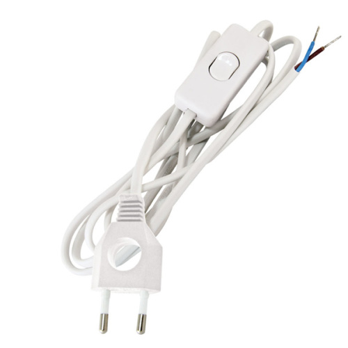 Шнур с выключателем и плоской вилкой (с вырезом) ШУ03В ШВВП 2х0,75мм2 2 м. белый TDM SQ1305-0021 купить за 300 руб. в Новосибирске