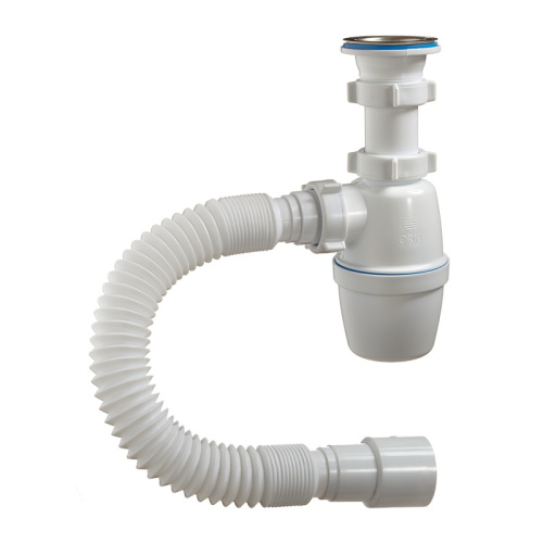 Сифон д/раковины и мойки 1 1/2"х40мм с гофротрубой 40х40/50мм, решетка d=70мм ОРИО, А-4001, тов-148229 купить за 540 руб. в Новосибирске