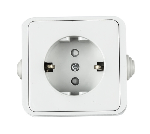 Розетка 1ая с з/к со штр AQUA  белая п/герм 3113  , шт купить за 0 руб. в Новосибирске