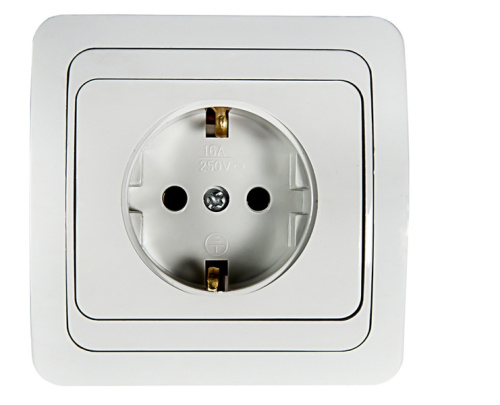 Розетка 1ая с з/к CLASSICO  белая 2028 IN HOME купить за 120 руб. в Новосибирске
