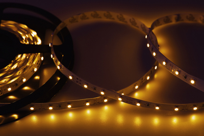 LED лента открытая, IP23, SMD 3528, 60 диодов/метр, 12V, 4.8w/m (жёлтая) купить за 70 руб. в Новосибирске