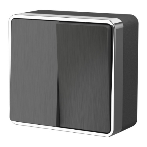 Выключатель 2-клавишный Gallant (графит рифленый) / WL15-03-01 / W5020004 купить за 753 руб. в Новосибирске