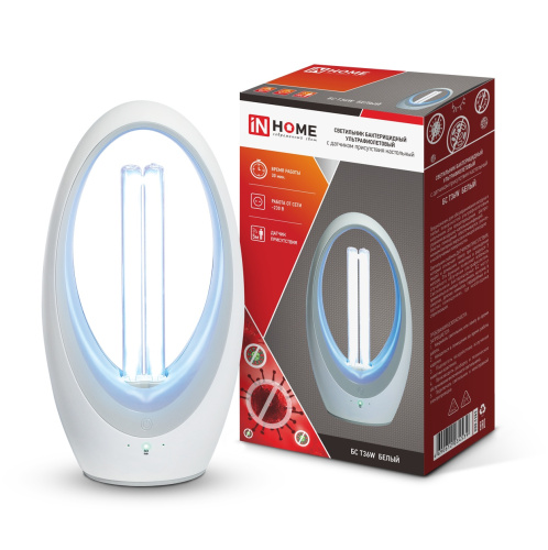 Светильник бактерицидный ультрафиолетовый настольный БС Т36W 36Вт белый с датчиком присутствия 230В,  IN HOME купить за 0 руб. в Новосибирске