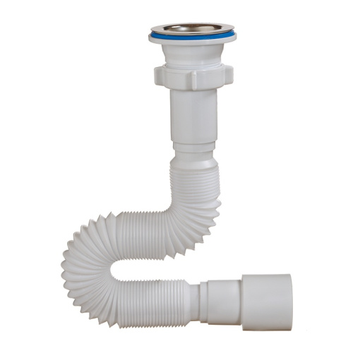 Сифон гофрированный Orio А-3015, 1 1/2"х40/50 мм, L=650 мм, решетка d=70мм, тов-148258 купить за 443 руб. в Новосибирске