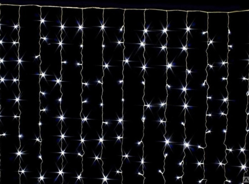 Гирлянда светодиодная «Занавес» CL-200W, 2,1*1,5м, 200LED, ХОЛ.белый, прозр. шн. 2,5м,220в, IP20, Funray, 2602 купить за 0 руб. в Новосибирске