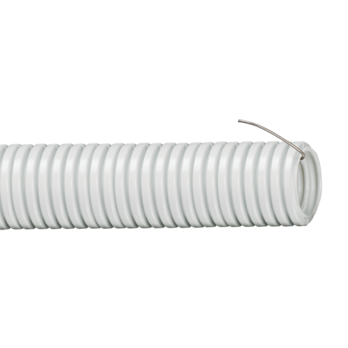 Труба ПВХ гибкая гофр. д.20мм, лёгкая с протяжкой, 25м, цвет серый, -25...60°C, 9192025, ДКС Octopus продажа рулонами купить за 0 руб. в Новосибирске