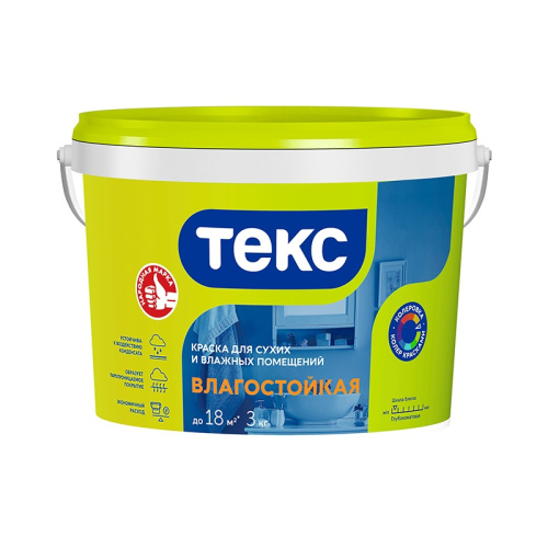 Краска в/д влагостойкая класс УНИВЕРСАЛ ТЕКС (3кг), тов-023207 купить за 565 руб. в Новосибирске