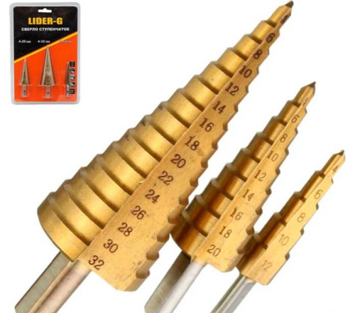 Сверло ступенчатое 3в1 (d4-12,d4-20,d4-32мм) купить за 0 руб. в Новосибирске