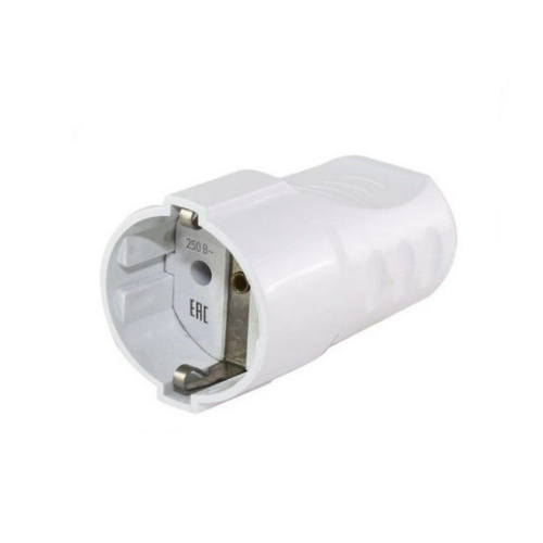 Кабельная розетка рифленая 2П+З 16А 250B белая TDM SQ1806-0211 купить за 173 руб. в Новосибирске