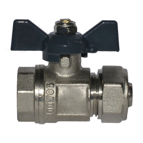 Кран шаровый для м/п труб 16x1/2" ВР, бабочка, тов-031934 купить за 624 руб. в Новосибирске