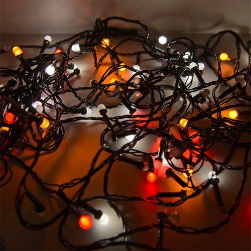 Гирлянда светодиодная "Минишарики", SE-MINI-110M, 10М,100LED,мульти (6цв.),темно-зел.шн.0,7м,контр, Funray купить за 489 руб. в Новосибирске