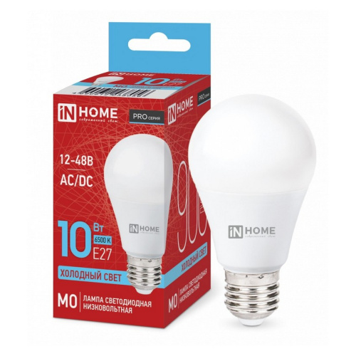 Лампа светодиодная низковольтная LED-MO-PRO 10Вт 12-48В Е27 6500К 900Лм IN HOME, 4690612038056 купить за 217 руб. в Новосибирске