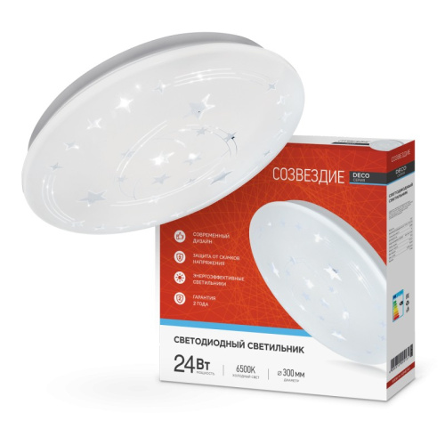 Светильник светодиодный серии DECO 24Вт 230В 6500К 1560Лм 330х55мм СОЗВЕЗДИЕ IN HOME купить за 569 руб. в Новосибирске