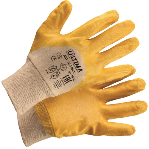 ULTIMA 400L Перчатки с облегченным нитриловым покрытием, манжета, полуобливные (коробка 144 пары/ упак. 12 пар) (11/X купить за 91 руб. в Новосибирске