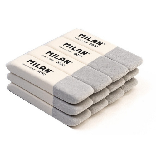 Ластик каучуковый Milan 8030 комбинир. для стирания чернил и графита, Испания, 973187 купить за 48 руб. в Новосибирске