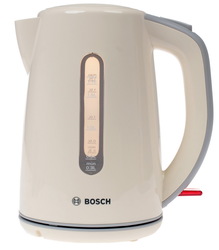 Электрочайник Bosch TWK7507 бежевый [пластик, 1.7 л, 2200 Вт, фильтр, скрытый нагревательный элемент] купить за 0 руб. в Новосибирске