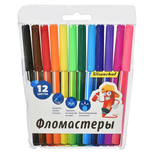 Набор фломастеров 12цв, пакет с европодвес 867219-12, 1222253 купить за 0 руб. в Новосибирске