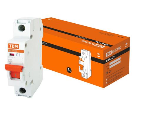 Автоматический выключатель ВА47-29  1P 1А 4,5кА х-ка С TDM (SQ0206-0065) купить за 256 руб. в Новосибирске